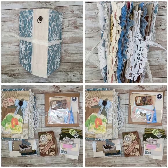 Turquoise Embellished Junk Journal: Flowers, Birds and Butterflies (NLB) - Picture 3 of 16